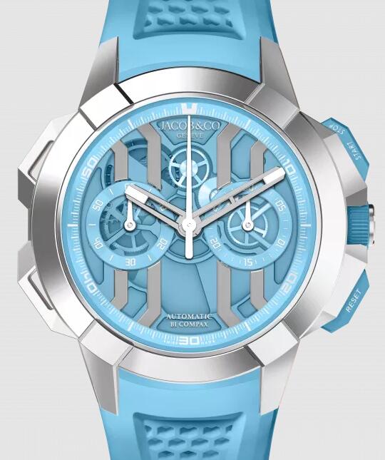 Jacob & Co. EPIC X CHRONO 44MM TITANIUM (LIGHT BLUE) Watch Replica EC430.20.AA.AA.ABRUA Jacob and Co Watch Price